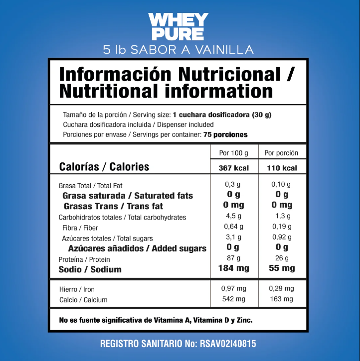 PROTEINA WHEY PURE 5 LBS